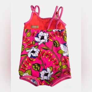 Kenzo Kids Pink Floral Print Baby Girl One Piece Swimsuit 12 months